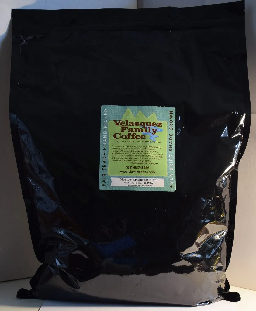 Memo's Breakfast Blend Coffee (blend of light & dark) - Fundraiser | Bright, Complex, Lively