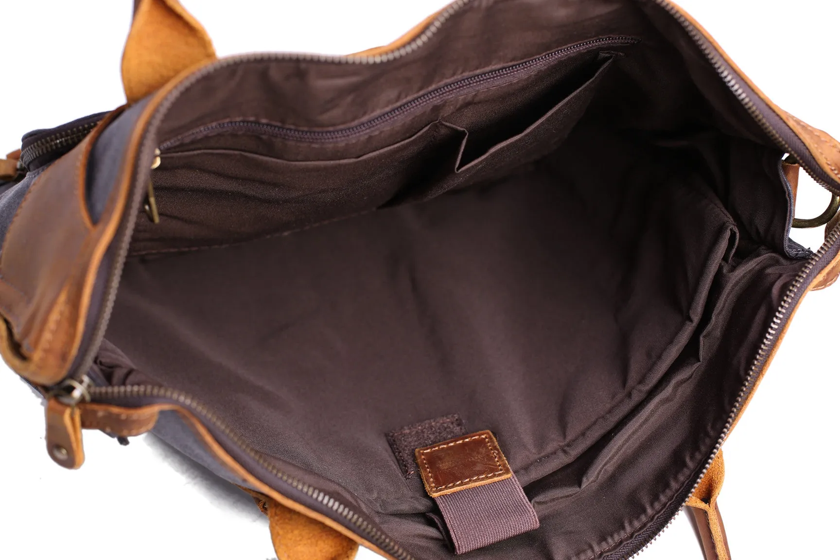 Men Fashion Canvas Leather Laptop Bag, Canvas Messenger Bag Briefcase Bags YD2193