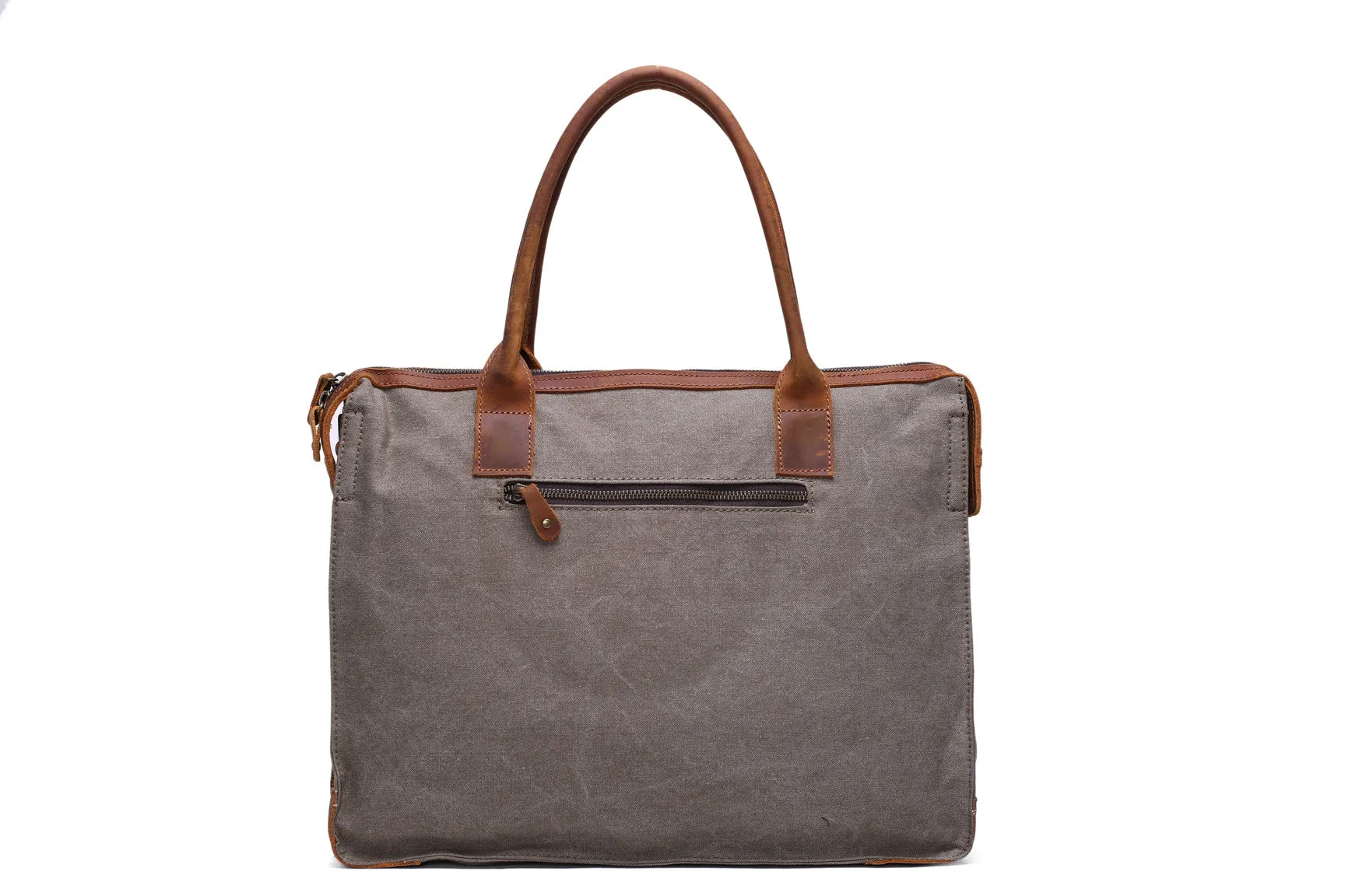 Men Fashion Canvas Leather Laptop Bag, Canvas Messenger Bag Briefcase Bags YD2193