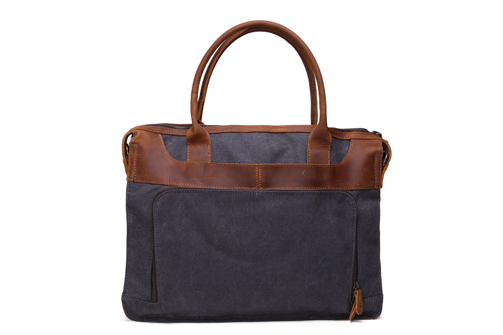 Men Fashion Canvas Leather Laptop Bag, Canvas Messenger Bag Briefcase Bags YD2193