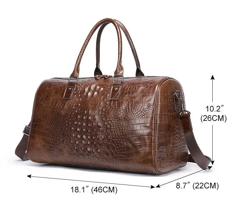 Men's Fashion Leather Travel Bag – Real Leather Overnight Duffel
