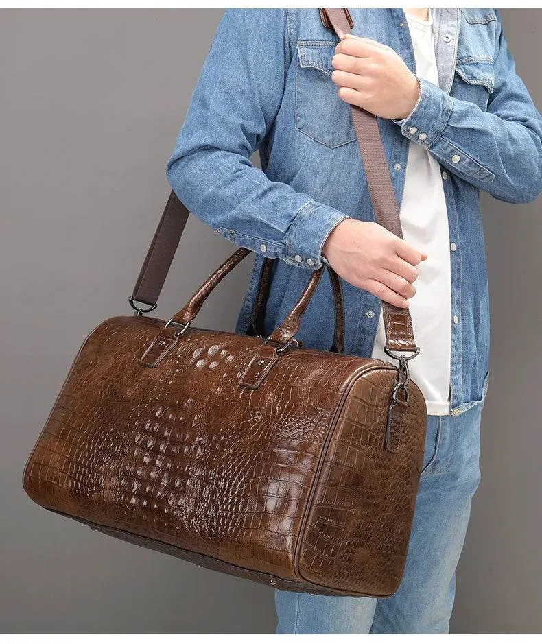 Men's Fashion Leather Travel Bag – Real Leather Overnight Duffel