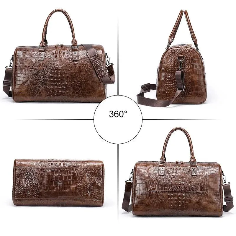 Men's Fashion Leather Travel Bag – Real Leather Overnight Duffel