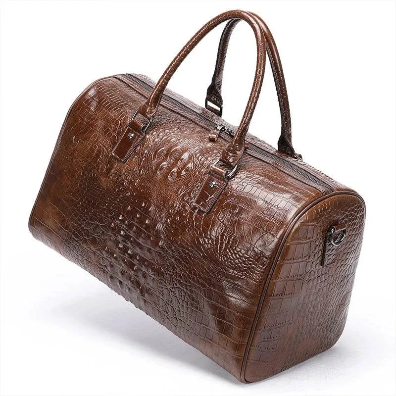 Men's Fashion Leather Travel Bag – Real Leather Overnight Duffel