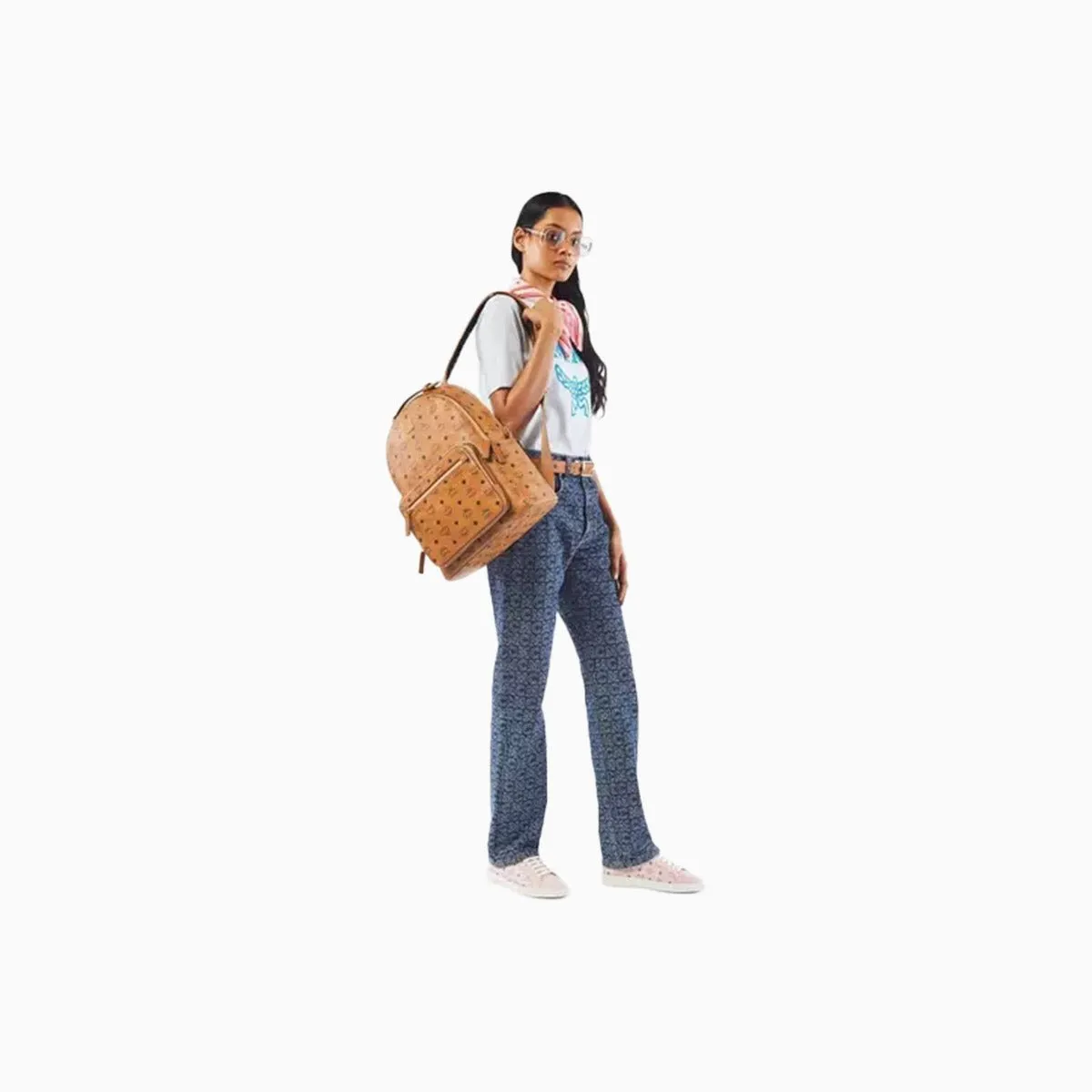 Men's Medium Stark In Visetos Cognac Backpack