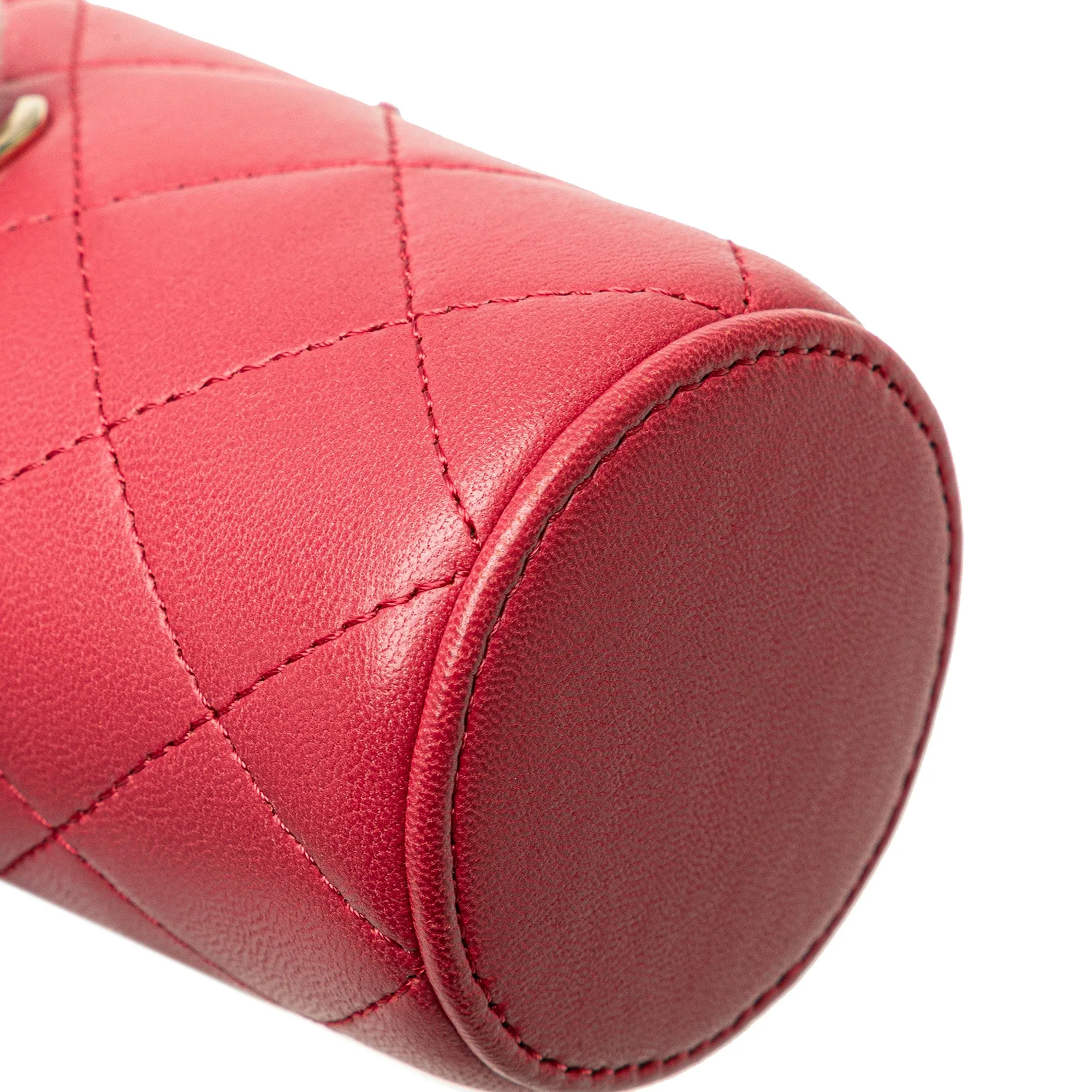 Micro Quilted Lambskin Drawstring Bucket Bag