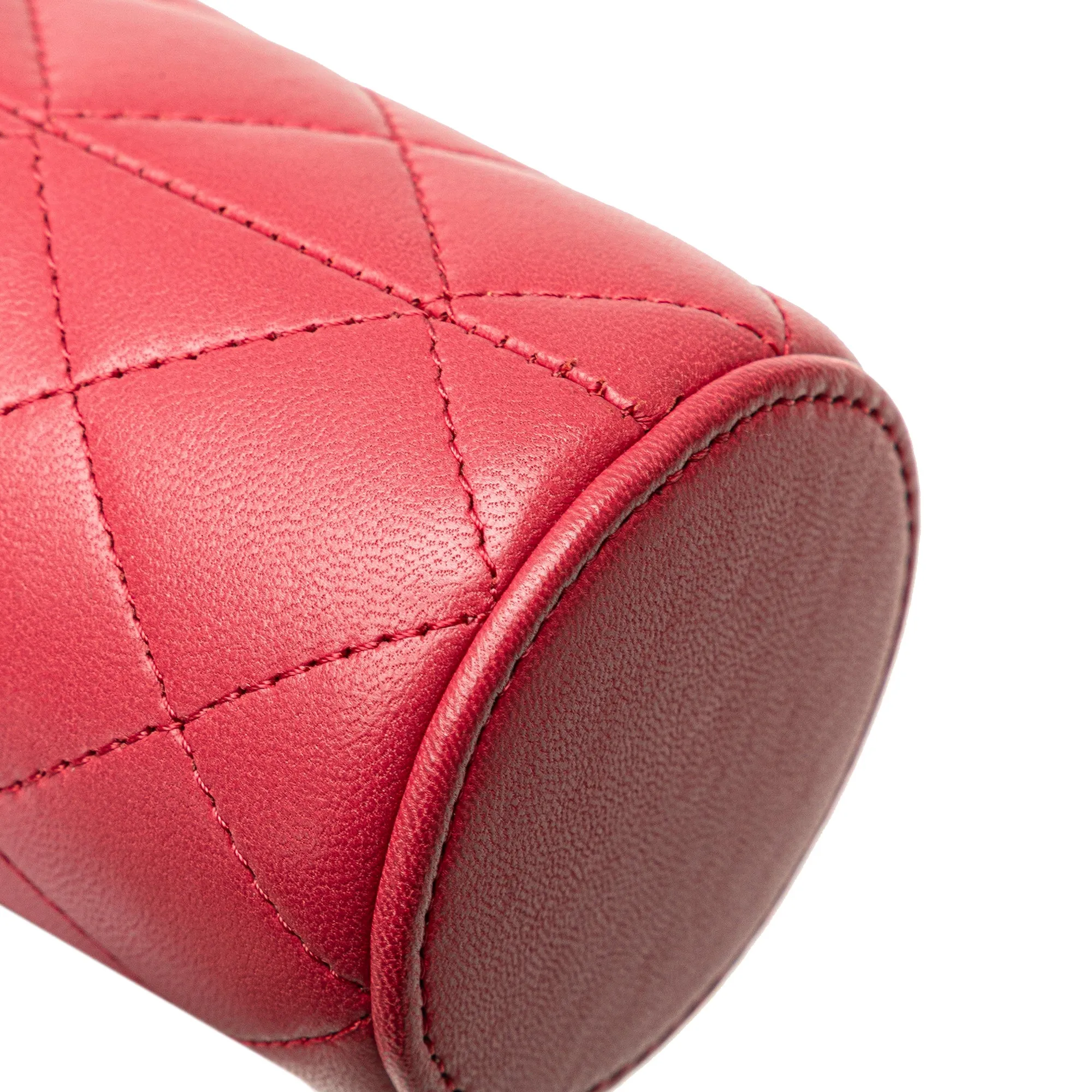Micro Quilted Lambskin Drawstring Bucket Bag