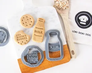 Milk & Cookies for Santa Dog Biscuit Cutters (BUNDLE of 3)