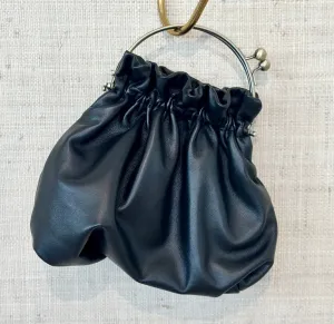Mini Ruched Clutch Black