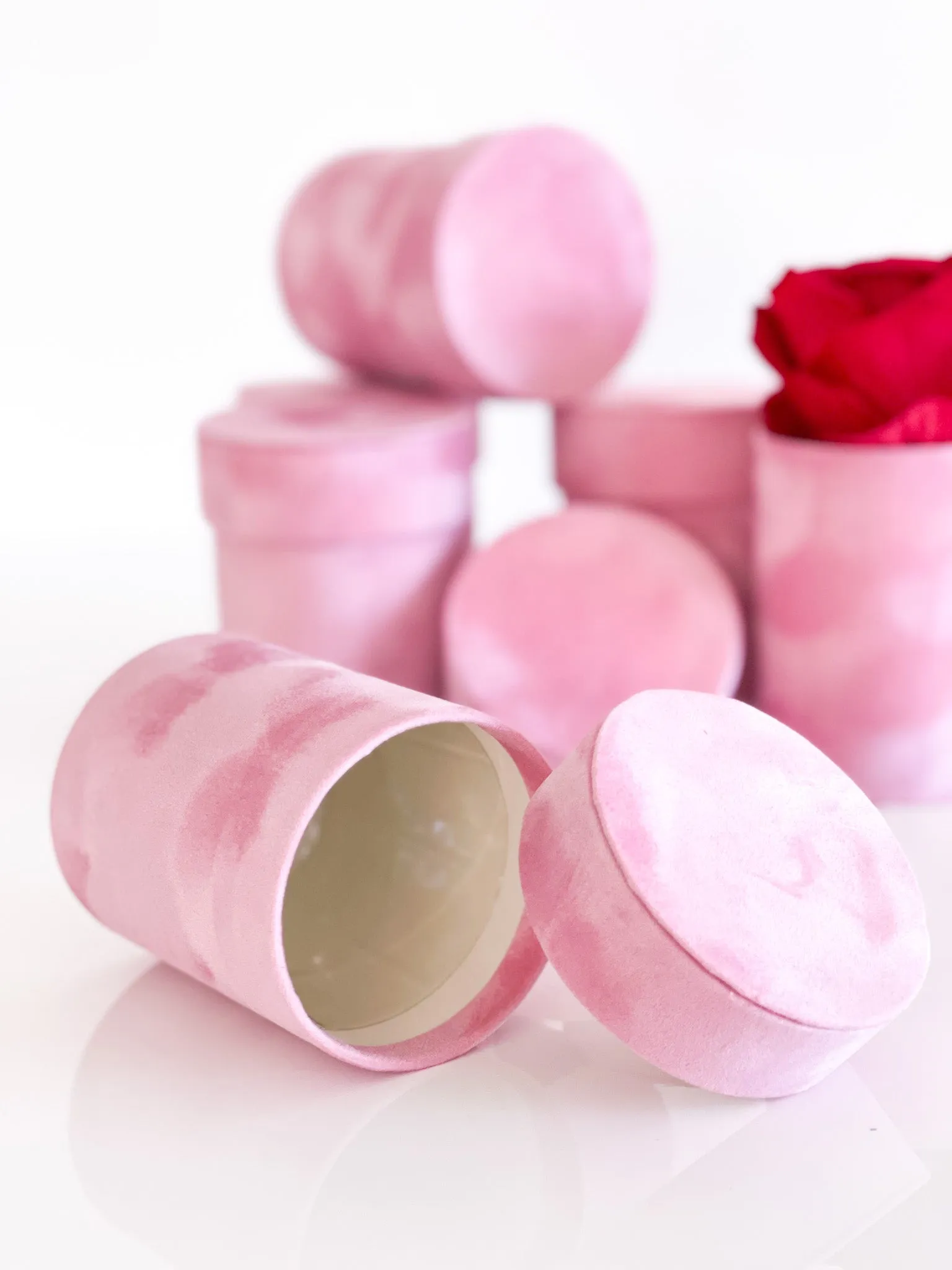 Mini Velvet flower box for single Flower (with plastic liner)