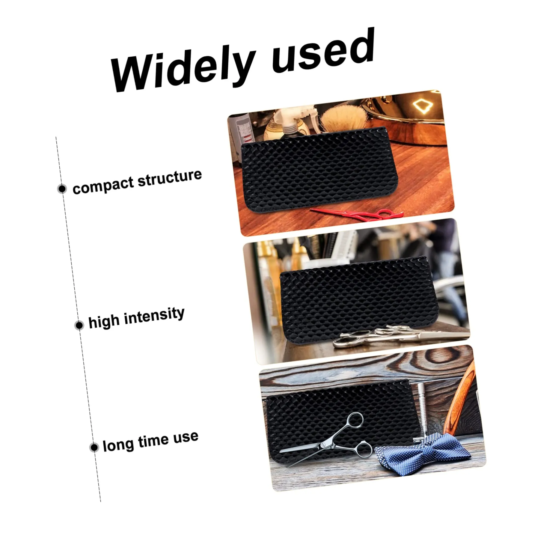 minkissy Hair Cut Scissors Bag Hair Styling Tools Organizer Leather Zipper Compact and Portable