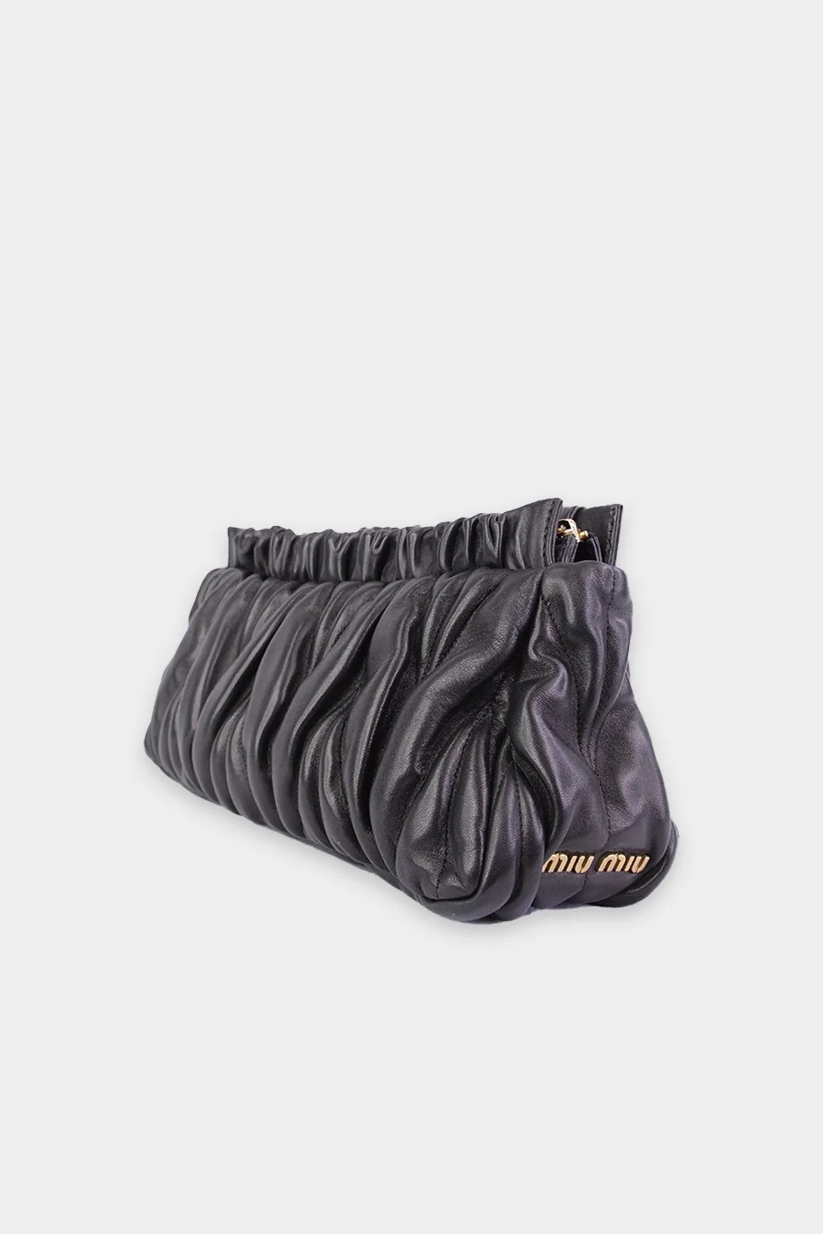 Miu Miu Black Leather Large Clutch
