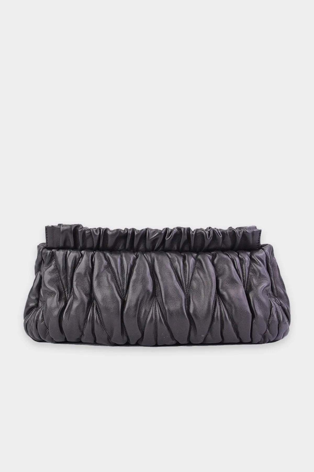 Miu Miu Black Leather Large Clutch