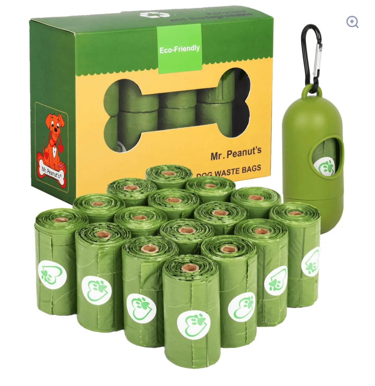Mr. Peanut's XL Biodegradable Pooper Scooper Bags with Dispenser