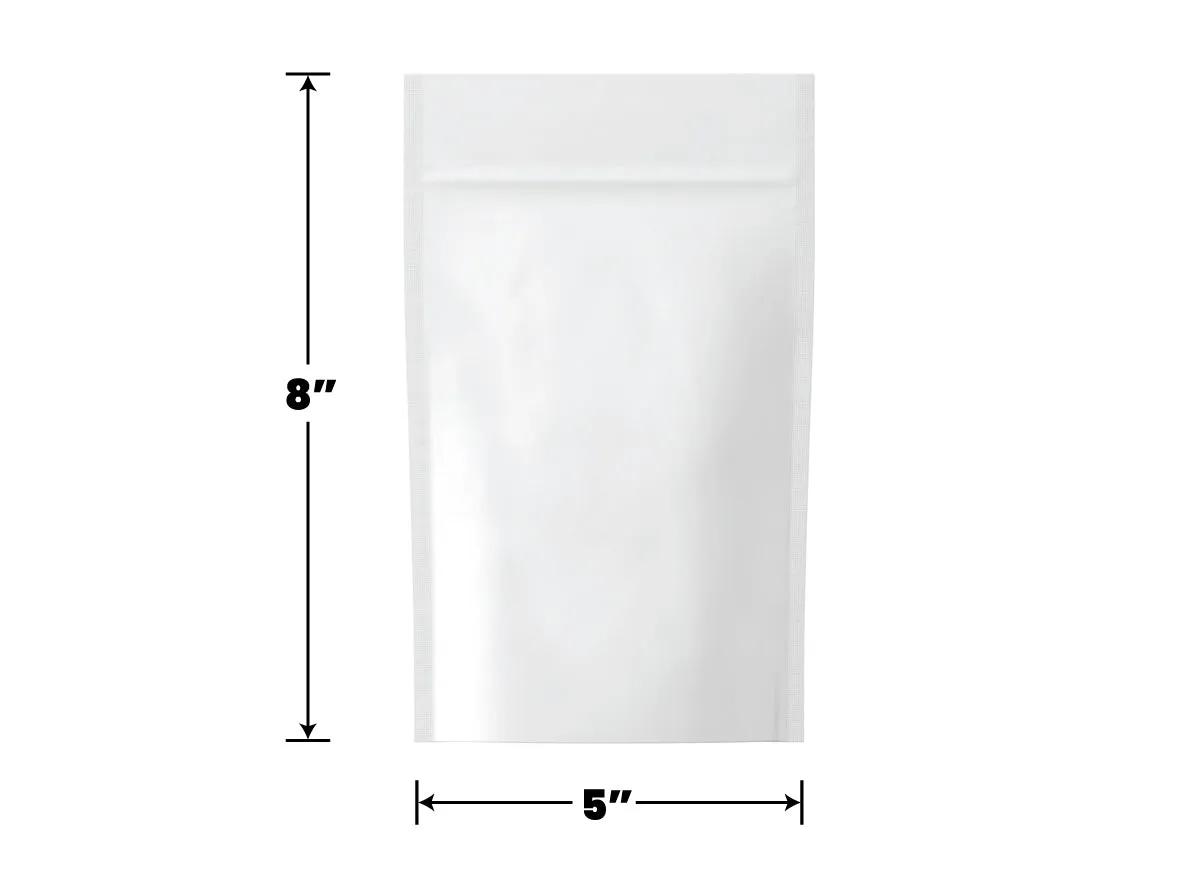 Mylar Bag Opaque White 1/2 Oz - 14 Grams - (100 to 50,000 Count)