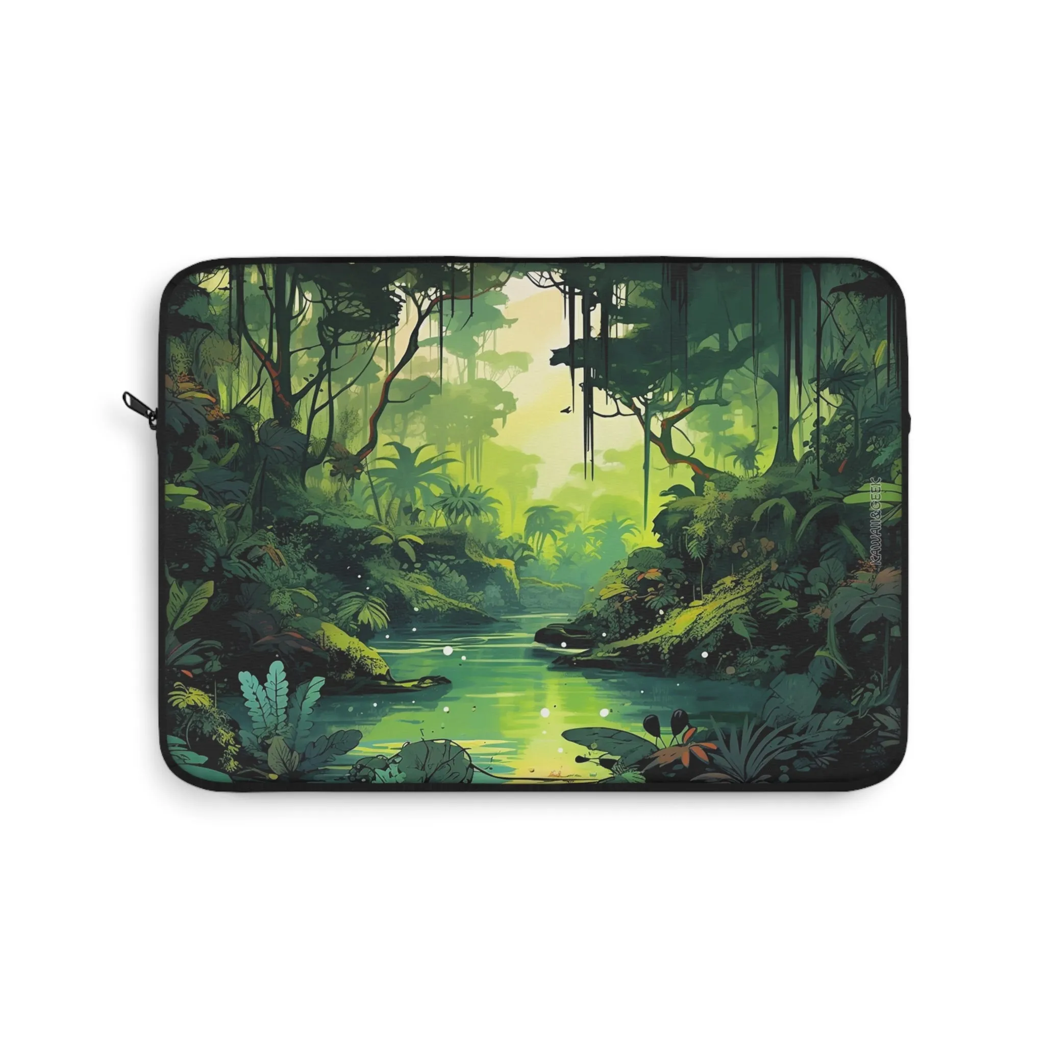 Mysterious Rain Forest Laptop Sleeve - Protect Your Device with an Enchanting Scene