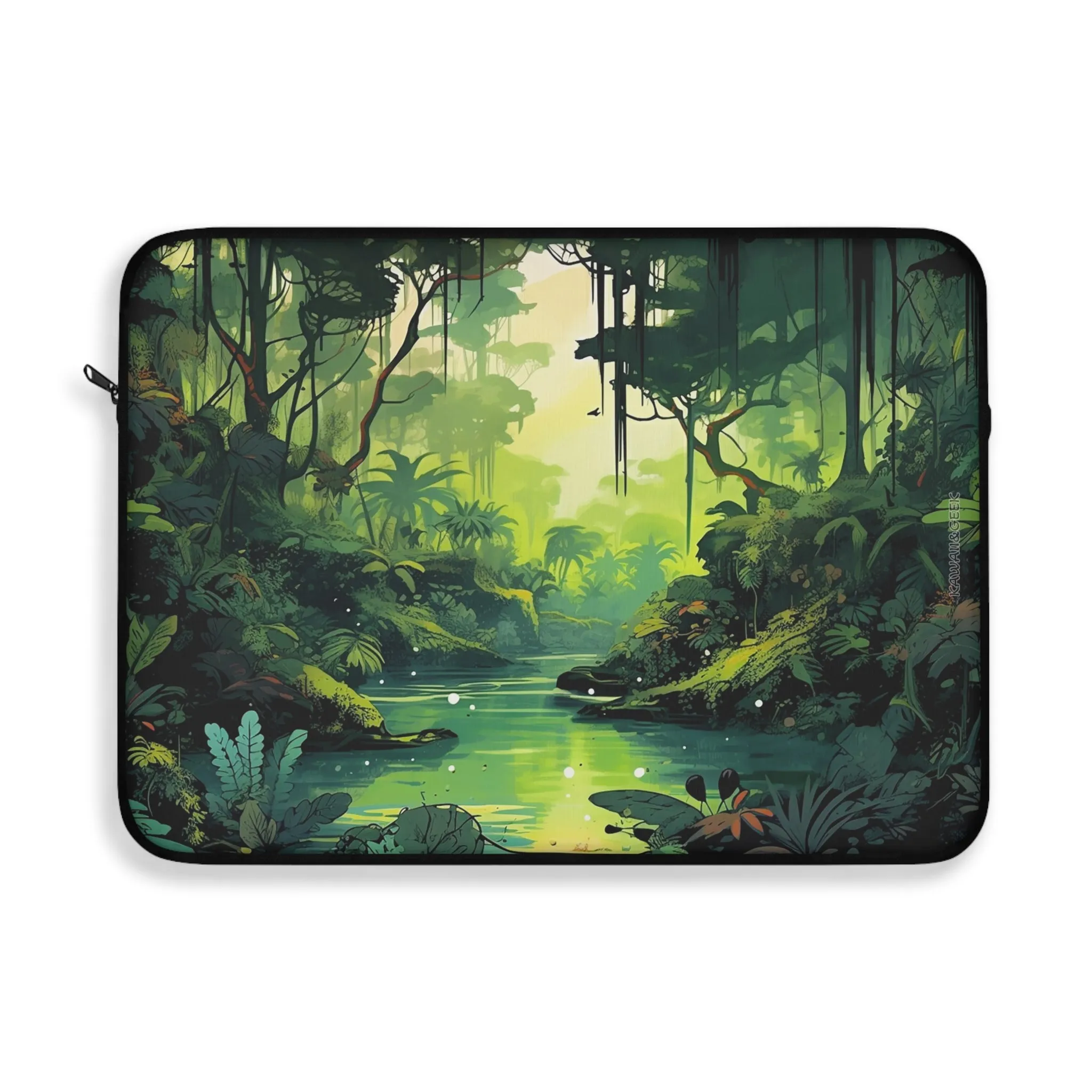 Mysterious Rain Forest Laptop Sleeve - Protect Your Device with an Enchanting Scene