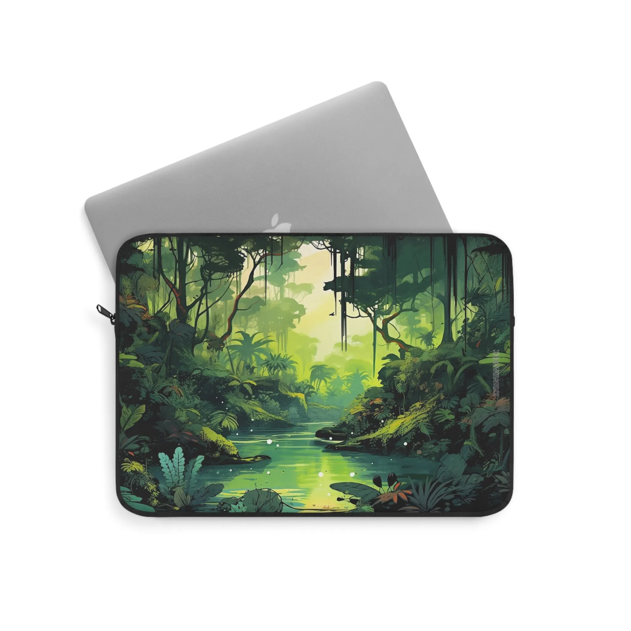 Mysterious Rain Forest Laptop Sleeve - Protect Your Device with an Enchanting Scene