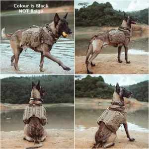 New EXCELLENT ELITE SPANKER Dog Saddle Bag Backpack for Travel Camping Hiking Medium & Large Dog with 2 Capacious Side Pockets(BLK)