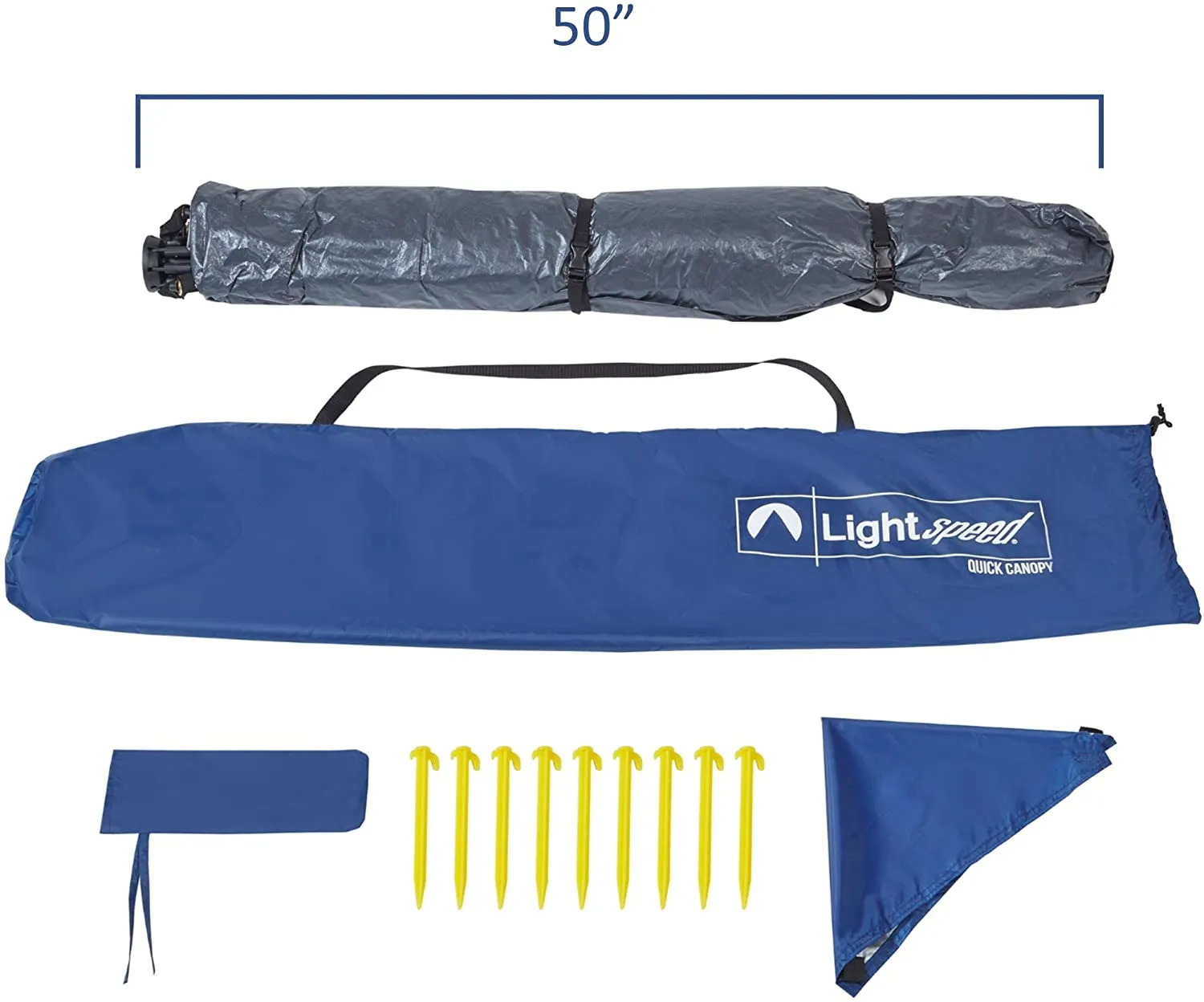 New in box! Lightspeed Outdoors Quick Canopy Instant Pop Up Shade Tent, Blue! Retails $206 