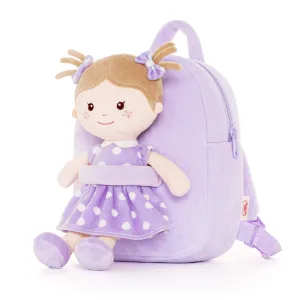 Onetoo 9-inch Toddler Girl Backpacks Girls Gift Polka Dot Series Dolls Backpack Purple