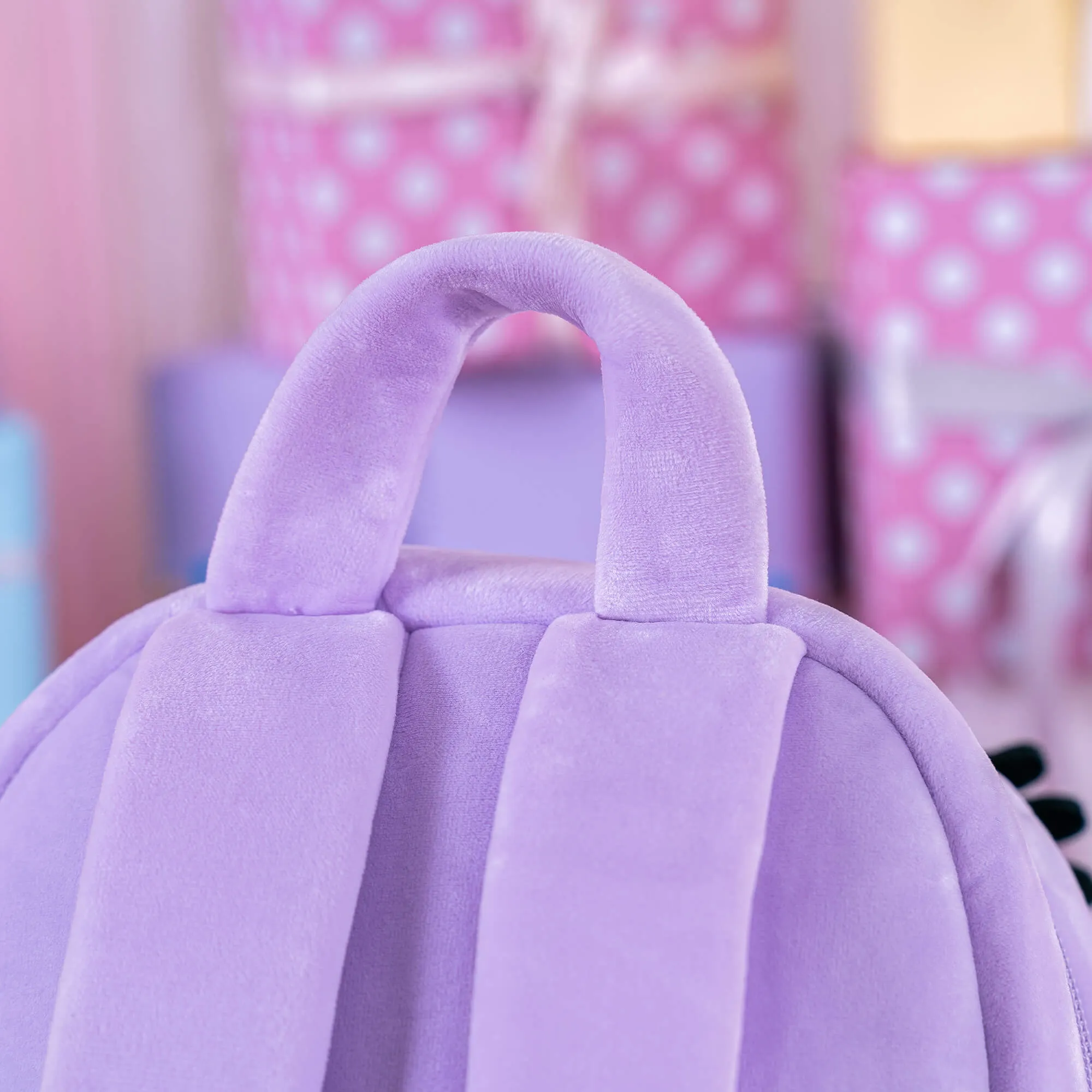 Onetoo 9-inch Toddler Girl Backpacks Girls Gift Polka Dot Series Dolls Backpack Purple