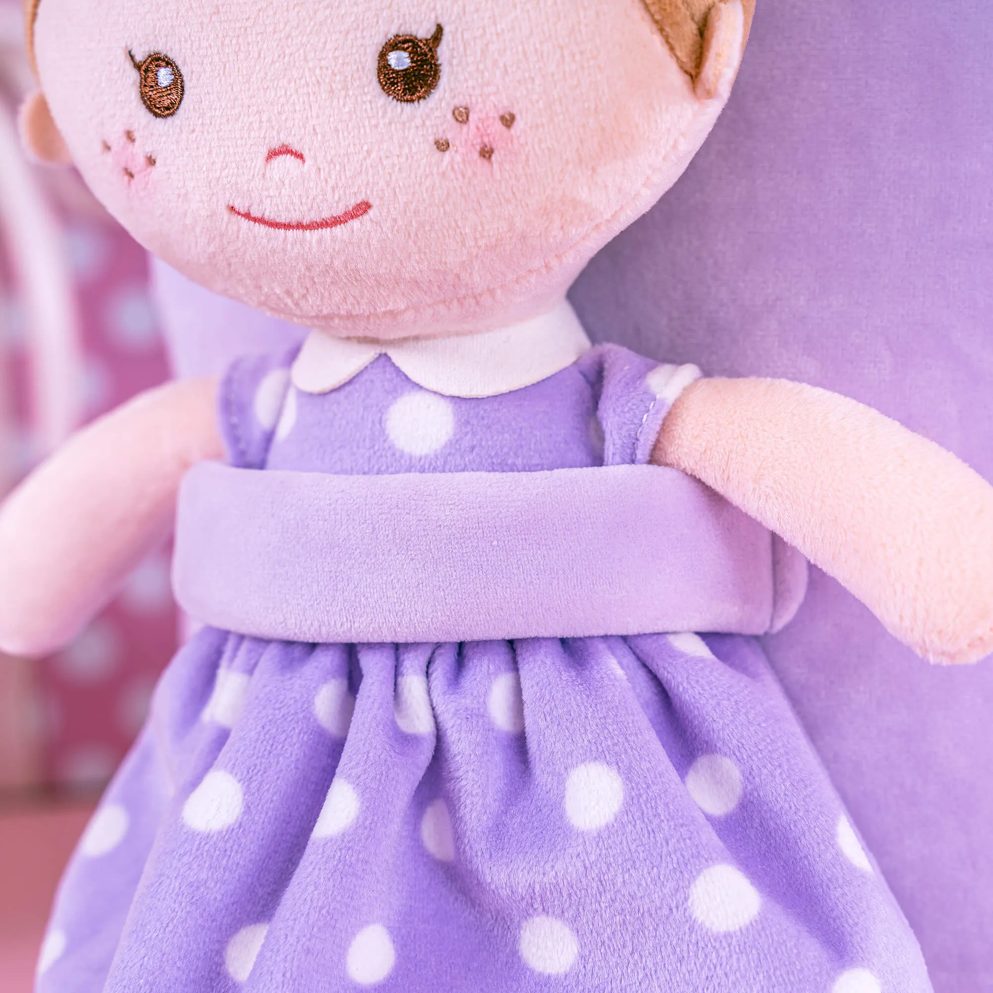 Onetoo 9-inch Toddler Girl Backpacks Girls Gift Polka Dot Series Dolls Backpack Purple