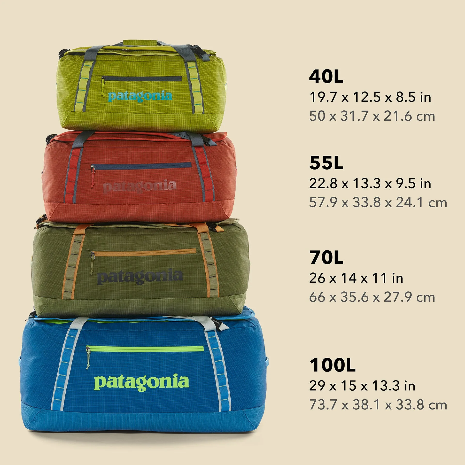 PATAGONIA BLACK HOLE 40L DUFFEL -  NOUVEAU GREEN