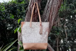 Personalized Leather Bag, Tote bag with zipper,  Beige  Leather tote bag with zip, Tote bag for women, gift for her,  Handmade leather bag,