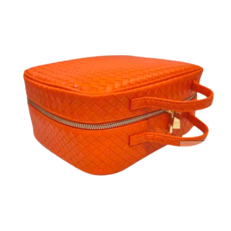 Personalized Orange Luxe Train Case