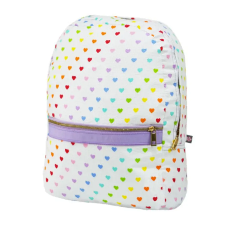 Personalized Seersucker Tiny Hearts Large Backpack
