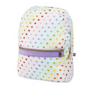 Personalized Seersucker Tiny Hearts Large Backpack