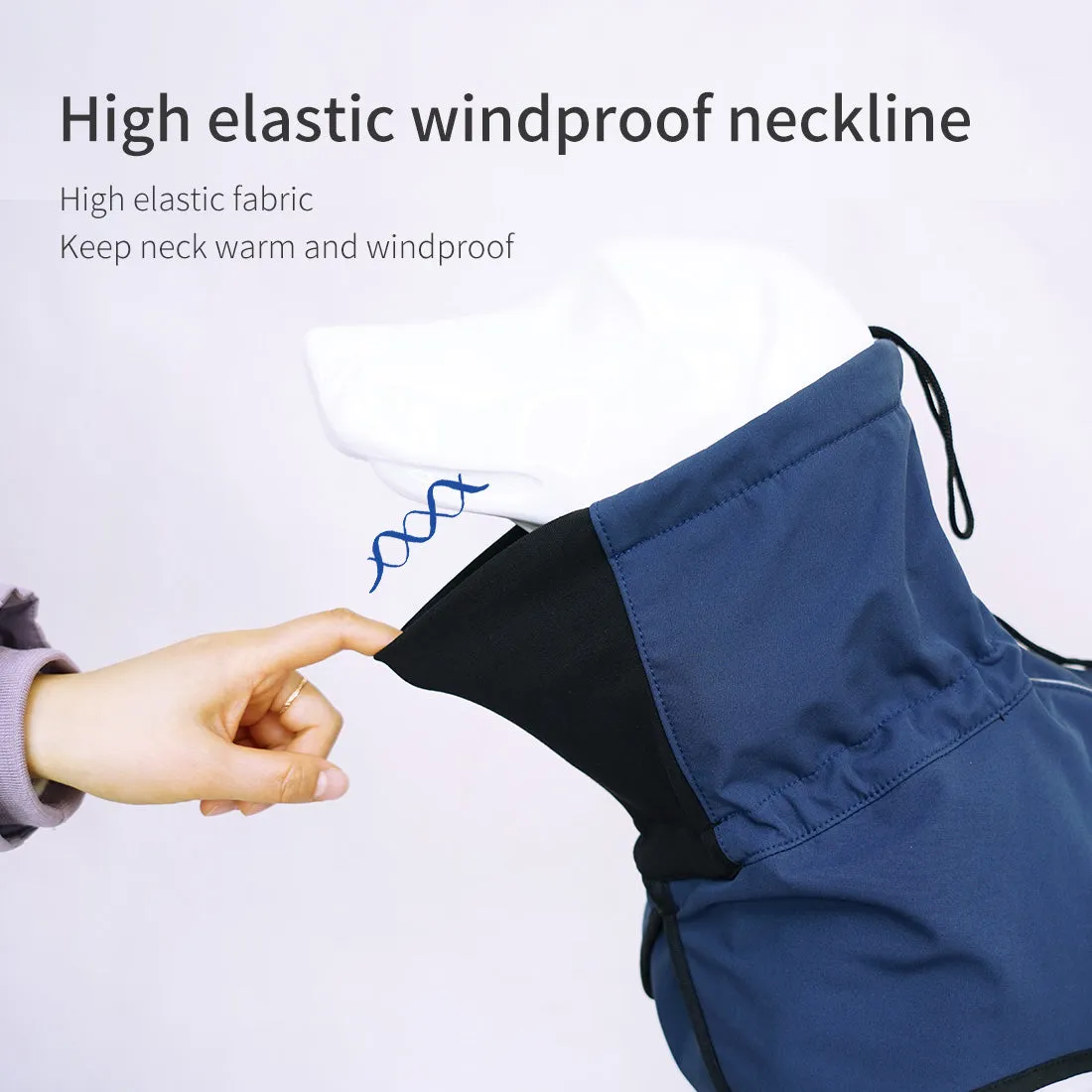 Pet Dog Raincoat Poncho Jacket Windbreaker Waterproof Clothes with Harness Hole-M-Blue