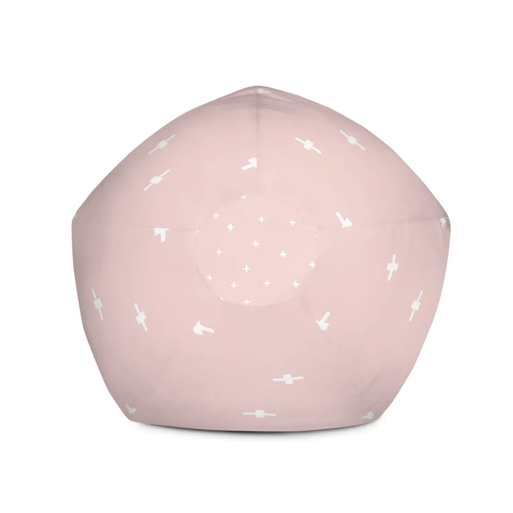 Pink Cross Pattern - Sustainably Made Bean Bag Chair Cover