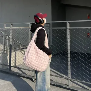 Pink Quilted Shoulder Bag