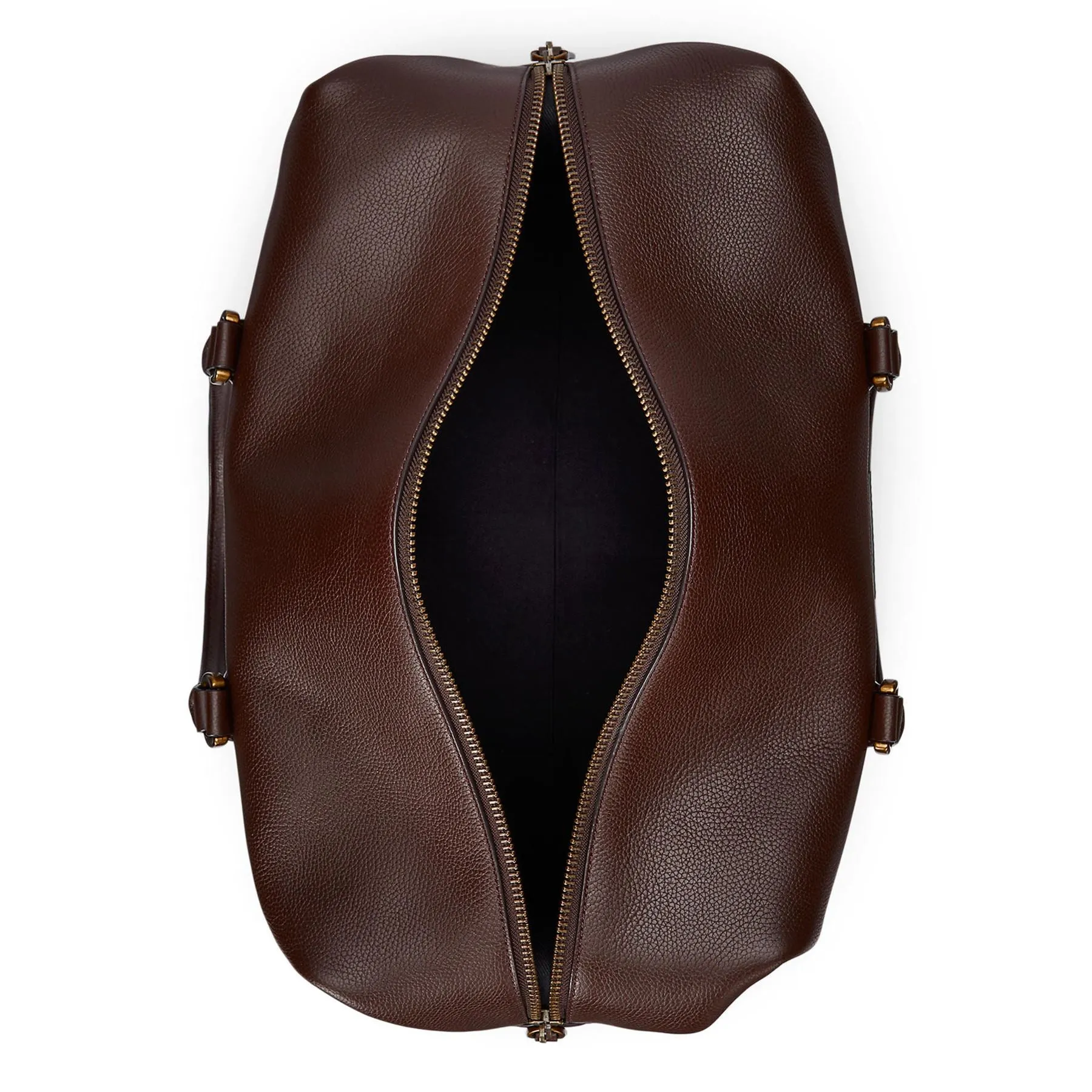 Polo Golf Pebble Leather Duffel Bag Dark Brown