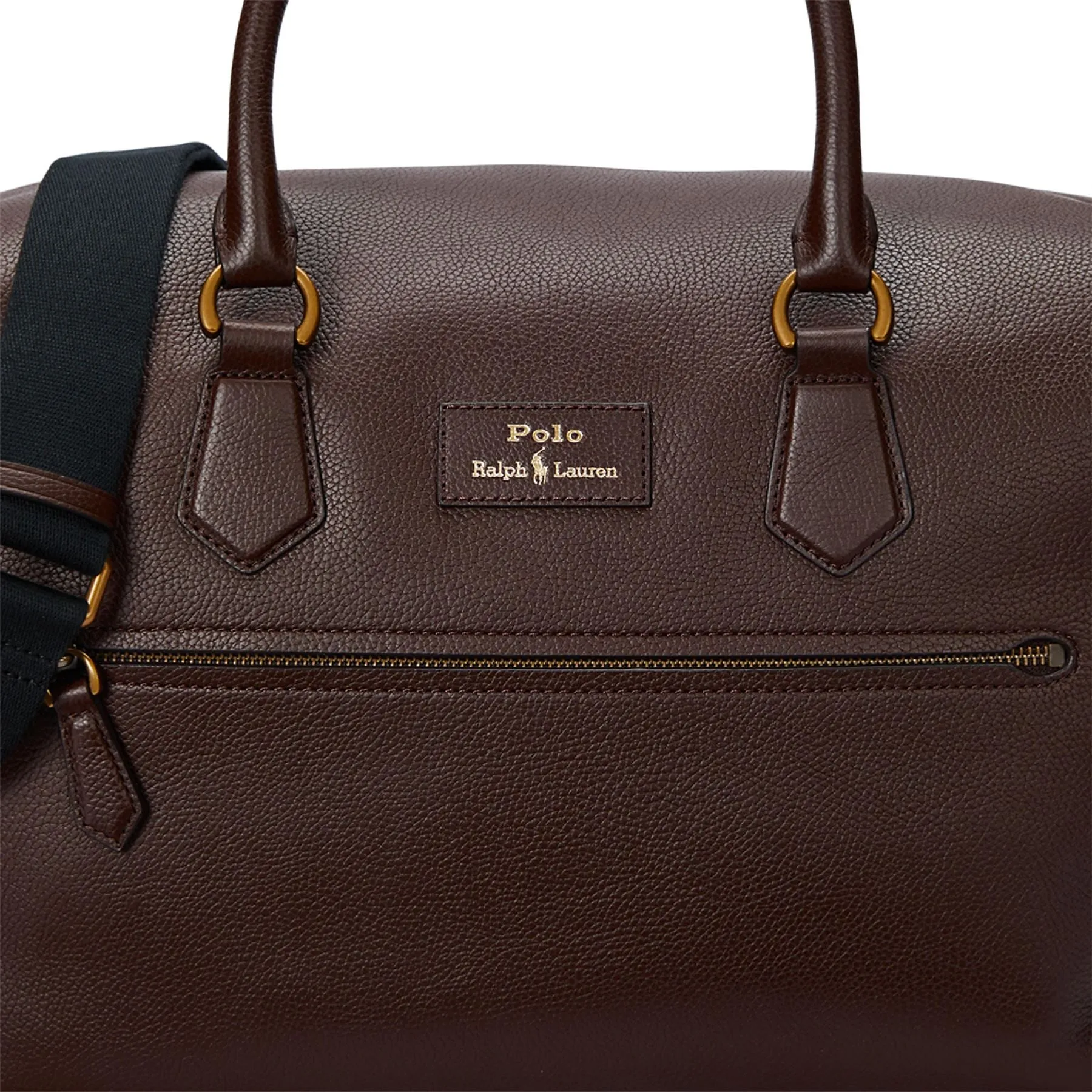 Polo Golf Pebble Leather Duffel Bag Dark Brown