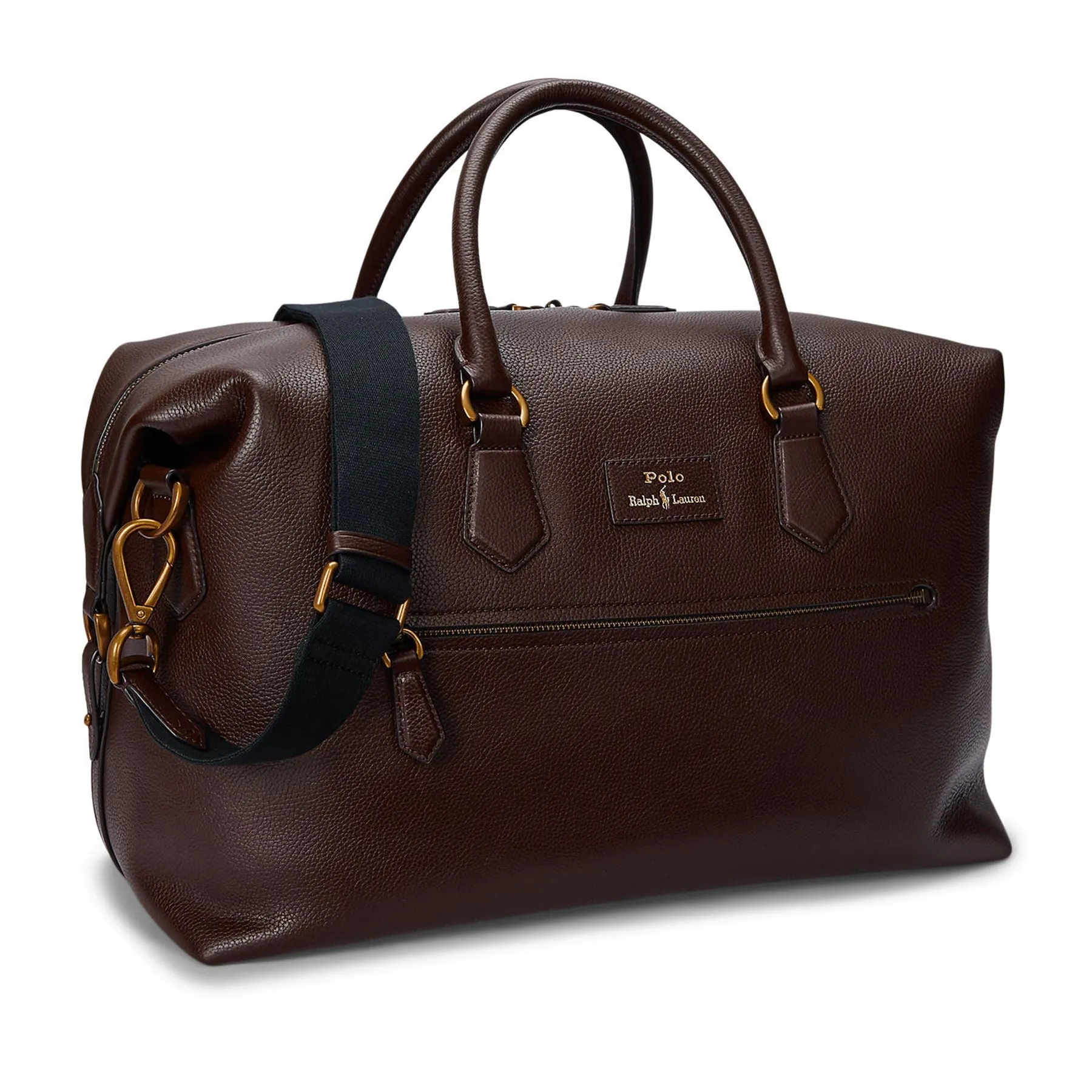 Polo Golf Pebble Leather Duffel Bag Dark Brown