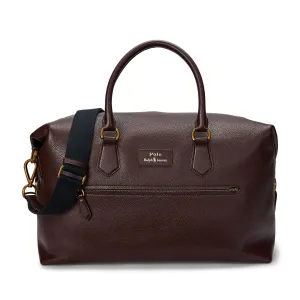 Polo Golf Pebble Leather Duffel Bag Dark Brown