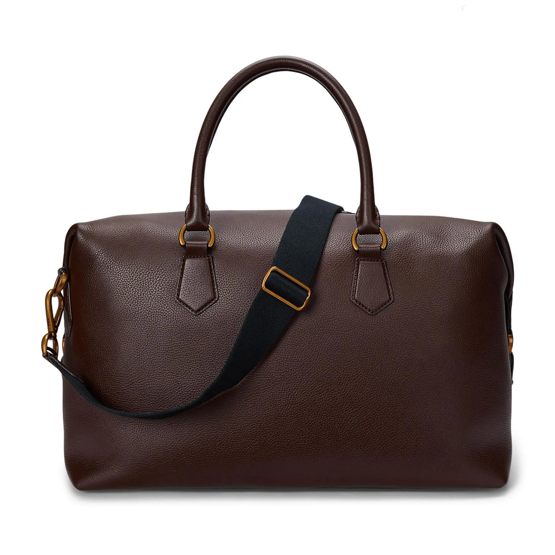 Polo Golf Pebble Leather Duffel Bag Dark Brown