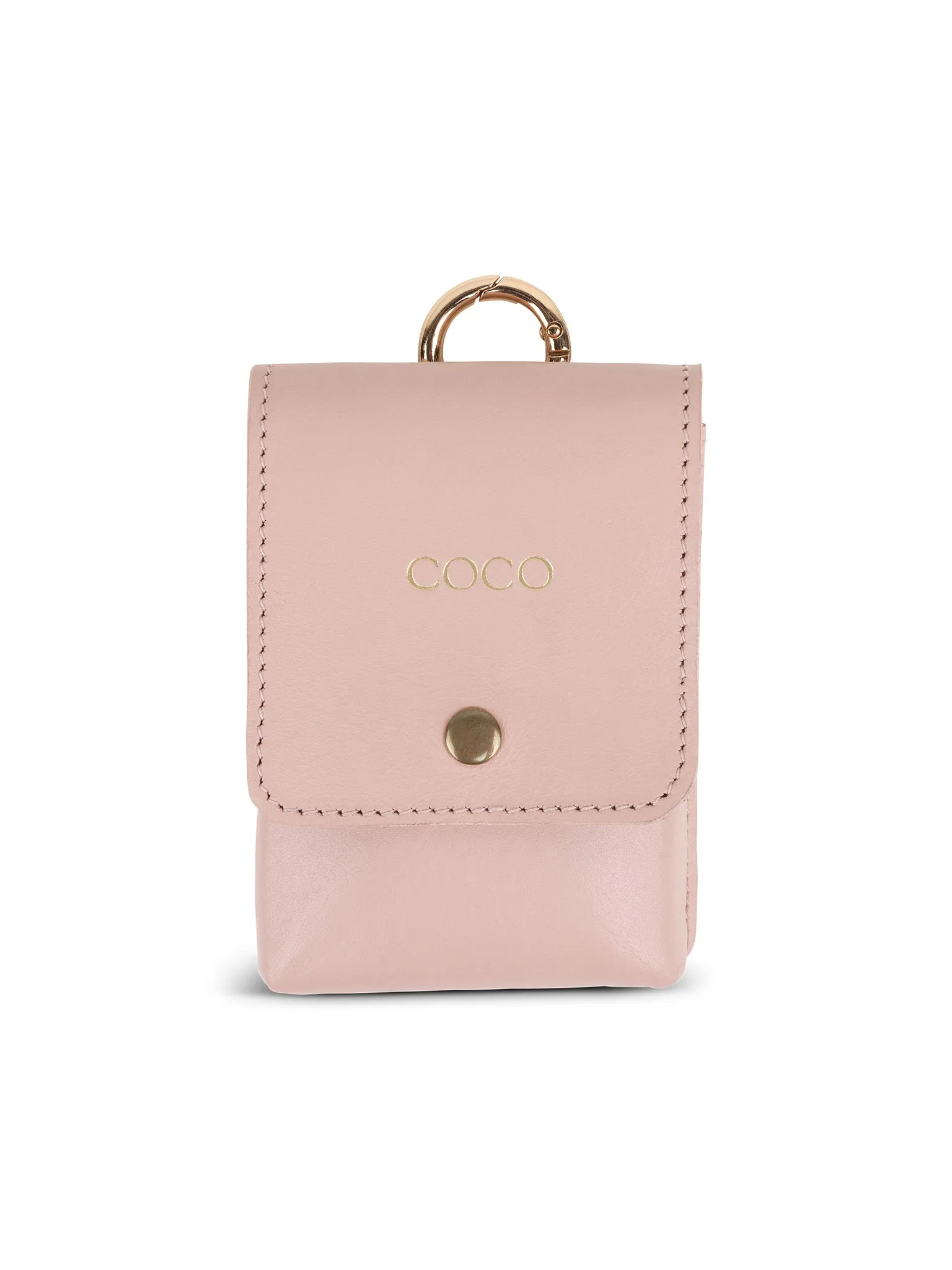 Poop Bag Holder Leather Pink