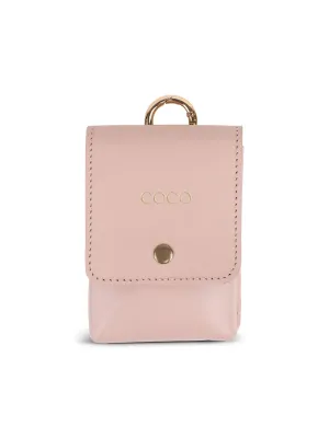 Poop Bag Holder Leather Pink