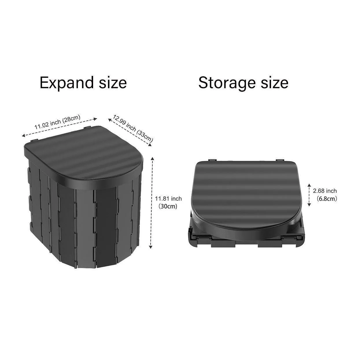 Portable Folding Car Toilet with Lid Self-Driving Outdoor Travel 20L Storage Bag