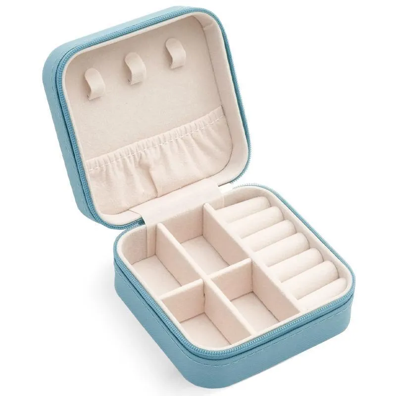 Portable PU Leather Jewelry Box 1PC 8Colours