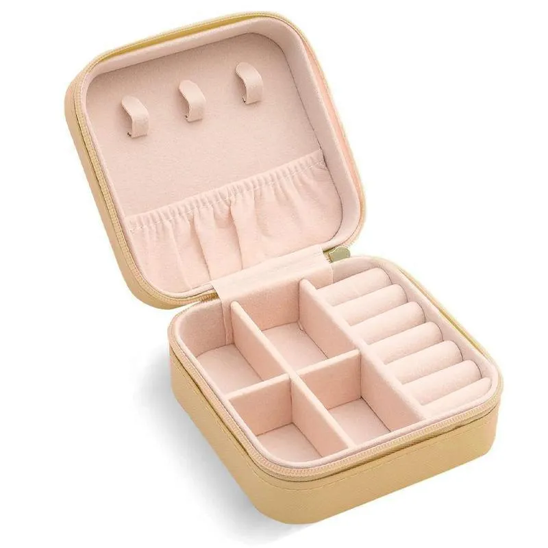 Portable PU Leather Jewelry Box 1PC 8Colours