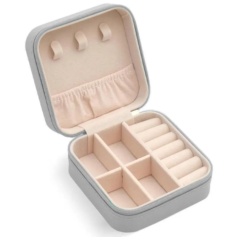 Portable PU Leather Jewelry Box 1PC 8Colours