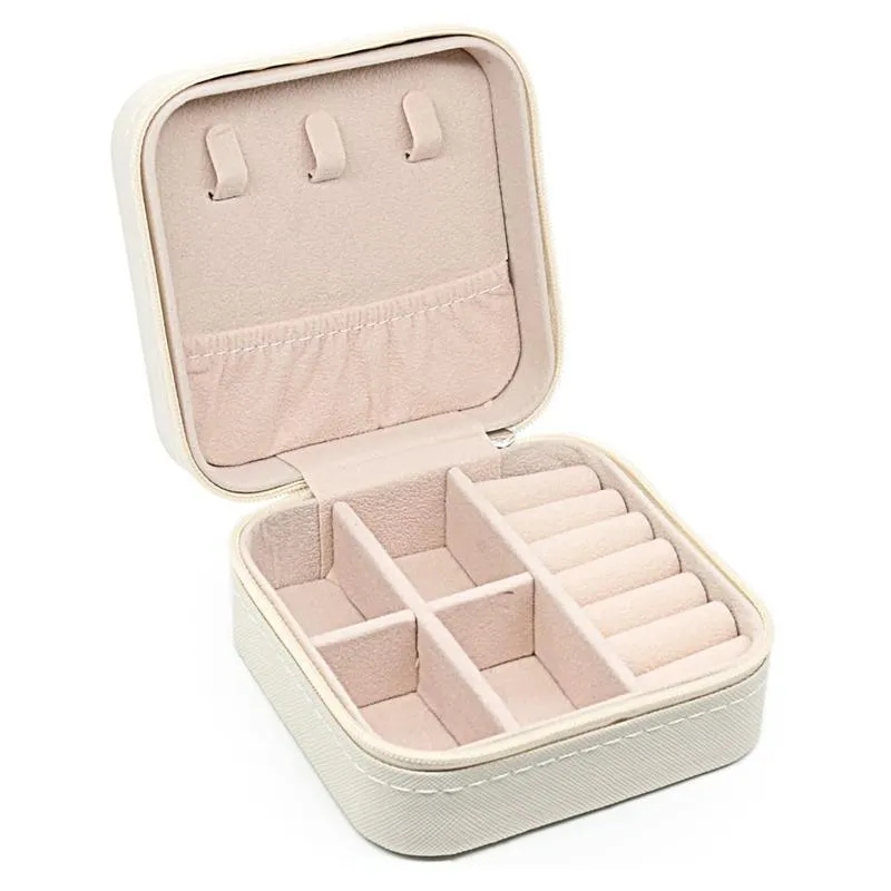 Portable PU Leather Jewelry Box 1PC 8Colours