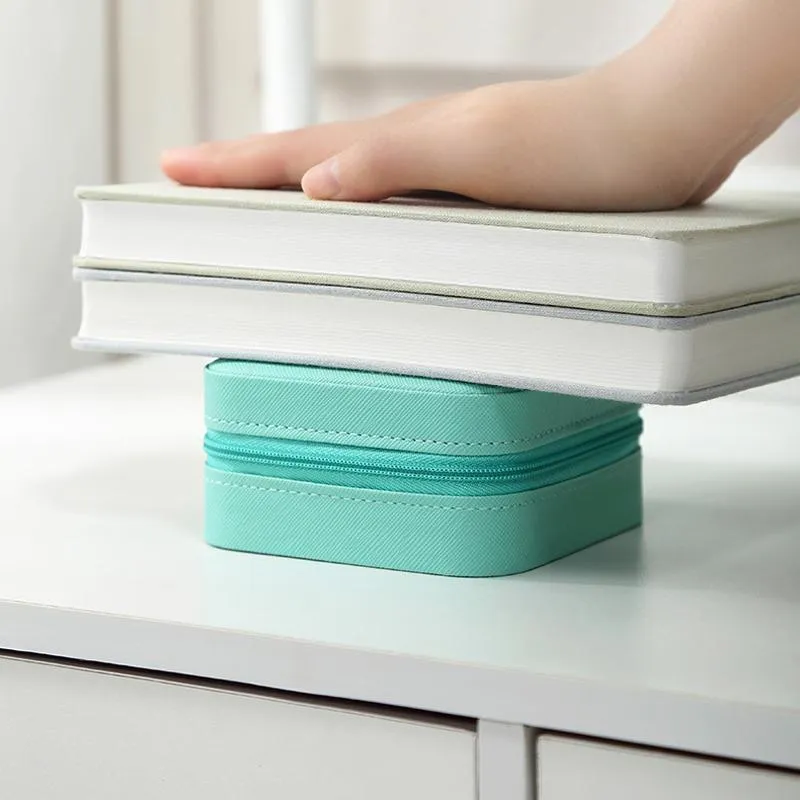 Portable PU Leather Jewelry Box 1PC 8Colours