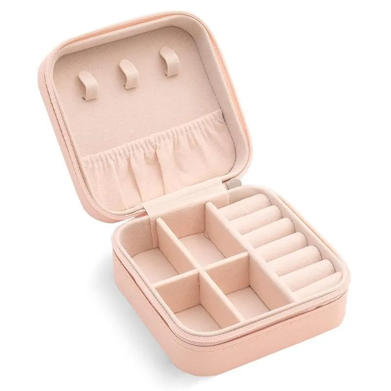 Portable PU Leather Jewelry Box 1PC 8Colours