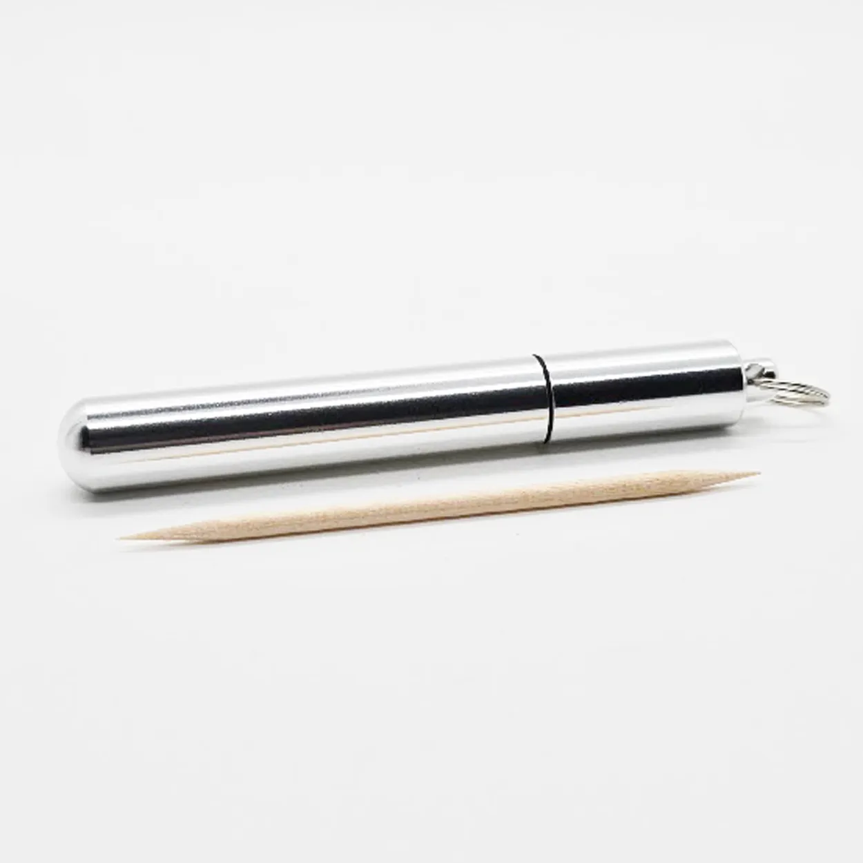 Portable Toothpick Holders – Keychain with Screw Cap in Aluminum & Wood Designs